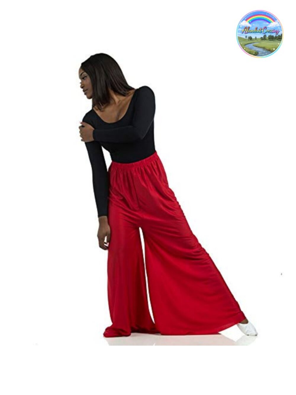 Women's Palazzo Dance Pants Loose Wide Leg Elastic Waist Pull On Pleated
